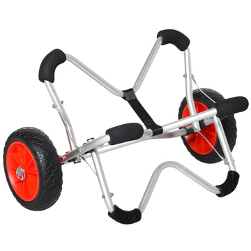 Collapsible aluminum kayak trailer with PU tires, 75 kg capacity