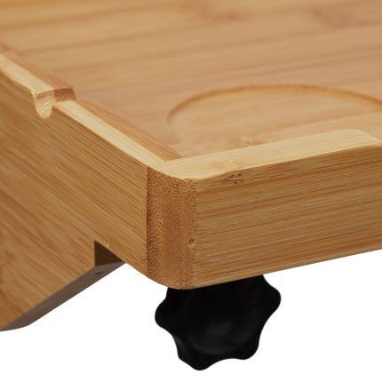 Collapsible bed shelf made of bamboo
