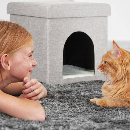 Collapsible cat pit beige