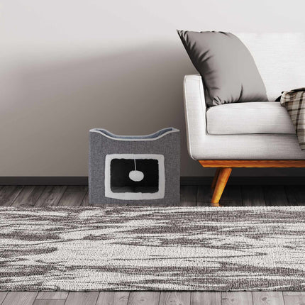 Collapsible cat pit in grey