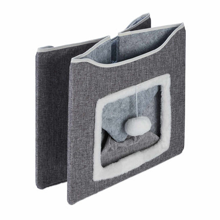 Collapsible cat pit in grey