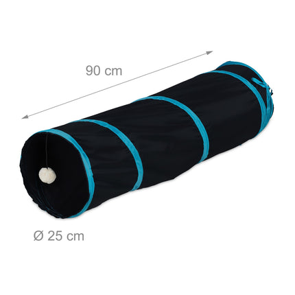 Collapsible cat tunnel with toys