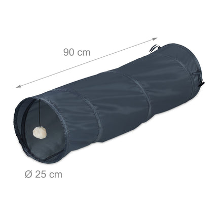 Collapsible cat tunnel with toys