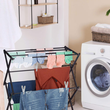 Collapsible clothes hanger with 50 clips