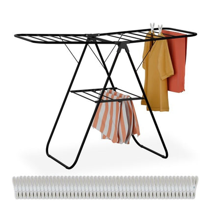 Collapsible clothes horse with multiple pairs