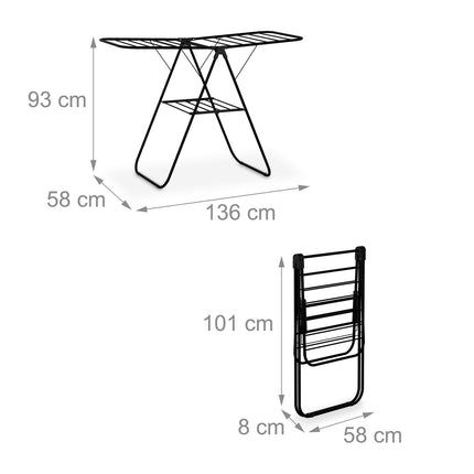 Collapsible clothes horse with multiple pairs