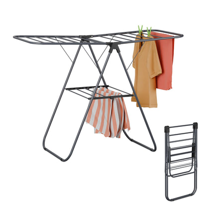 Collapsible clothes horse with wings