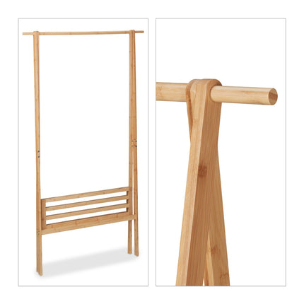 Collapsible clothes rack with shelf