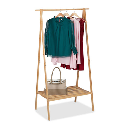 Collapsible clothes rack with shelf