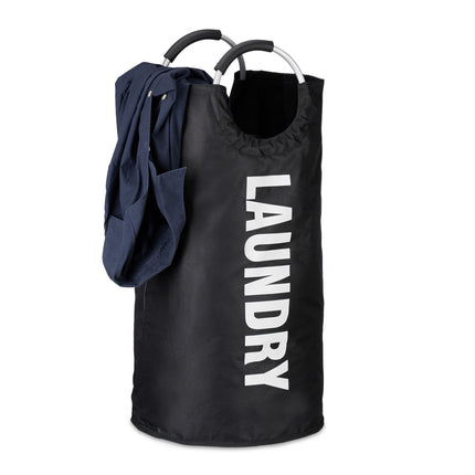 Collapsible laundry basket with handle