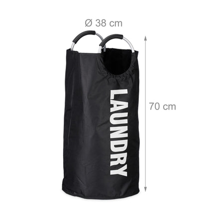 Collapsible laundry basket with handle