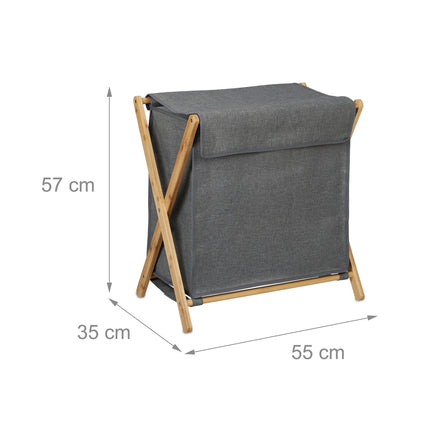 Collapsible laundry basket with lid