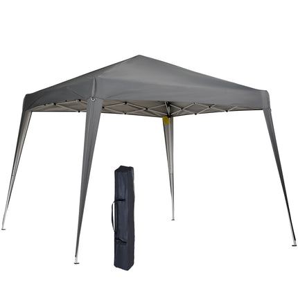Collapsible party tent with carrying bag, 2.4x2.4M Steel grey