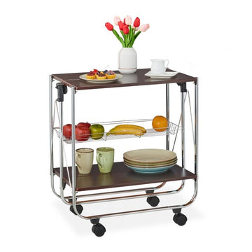 Collapsible serving trolley