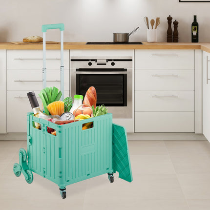 Collapsible shopping cart + lid 8 wheels