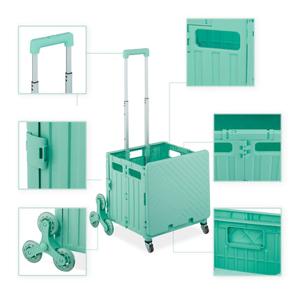 Collapsible shopping cart + lid 8 wheels
