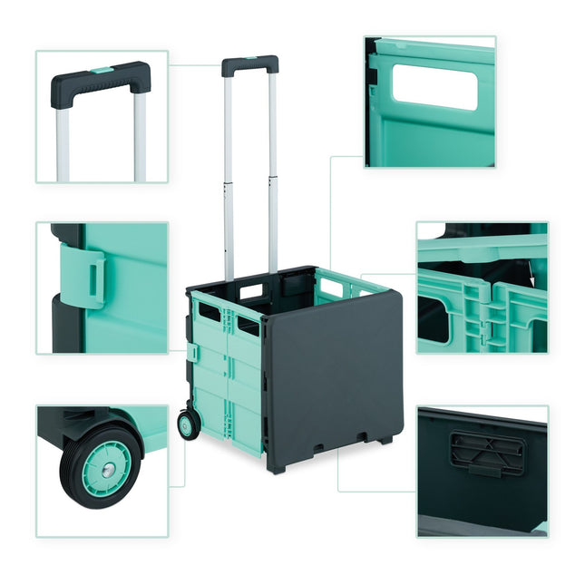 Collapsible shopping cart with lid