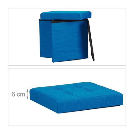 Collapsible stool with linen fabric storage