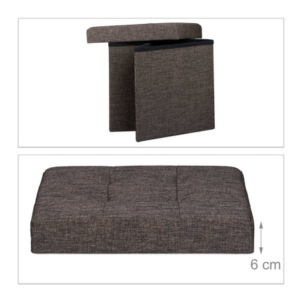 Collapsible stool with linen fabric storage