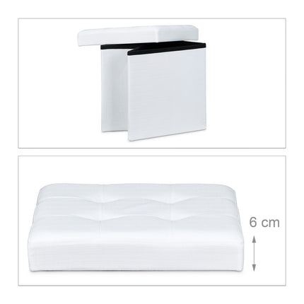 Collapsible stool with linen fabric storage