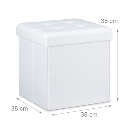 Collapsible stool with linen fabric storage