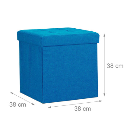 Collapsible stool with linen fabric storage