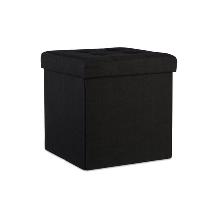 Collapsible stool with linen fabric storage