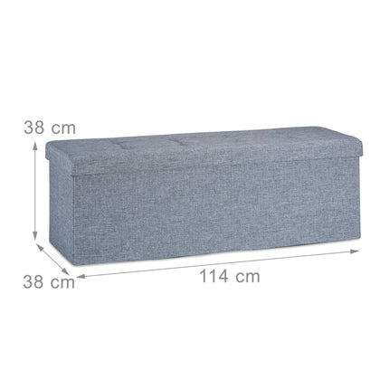 Collapsible storage bench linen fabric