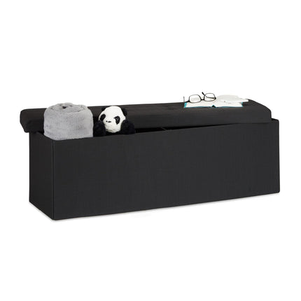 Collapsible storage bench linen fabric
