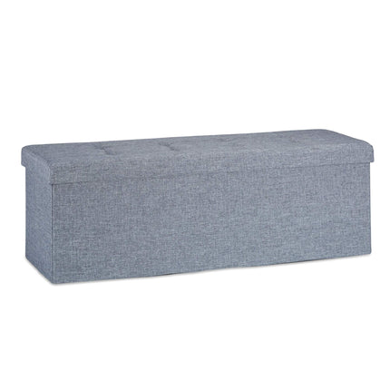 Collapsible storage bench linen fabric