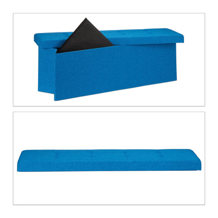 Collapsible storage bench linen fabric