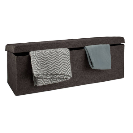 Collapsible storage bench linen fabric