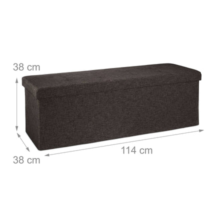 Collapsible storage bench linen fabric