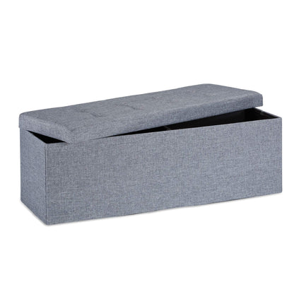 Collapsible storage bench linen fabric