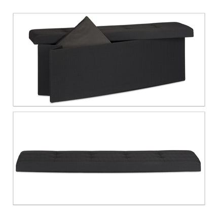 Collapsible storage bench linen fabric