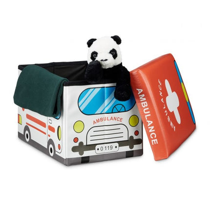 Collapsible toy box with storage space