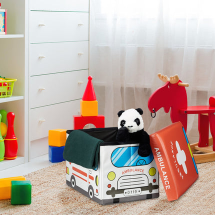 Collapsible toy box with storage space