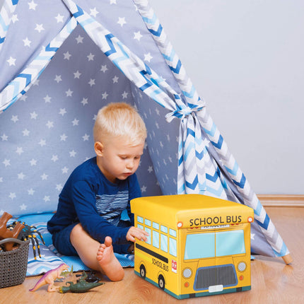 Collapsible toy box with storage space