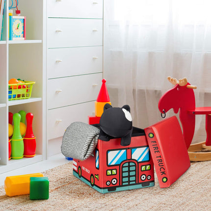 Collapsible toy box with storage space