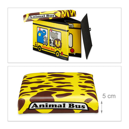 Collapsible toy box with storage space