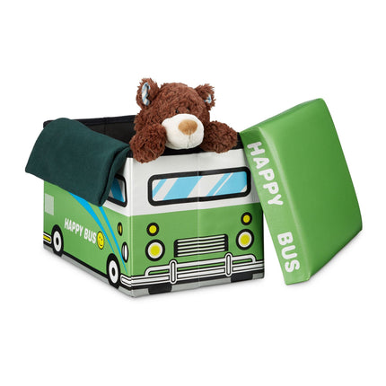 Collapsible toy box with storage space