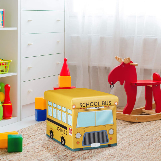 Collapsible toy box with storage space
