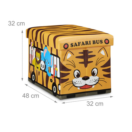 Collapsible toy box with storage space