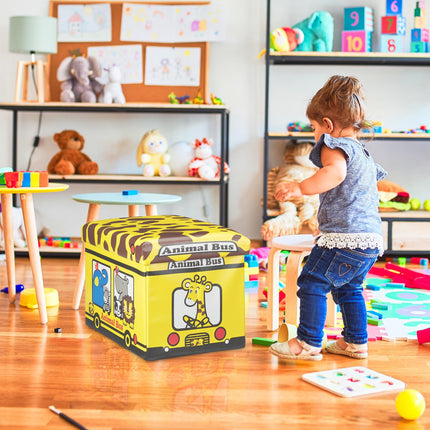 Collapsible toy box with storage space