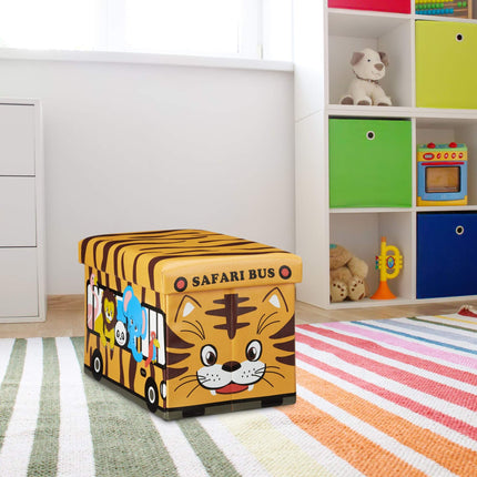 Collapsible toy box with storage space