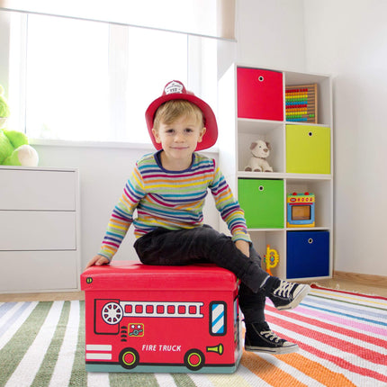 Collapsible toy box with storage space