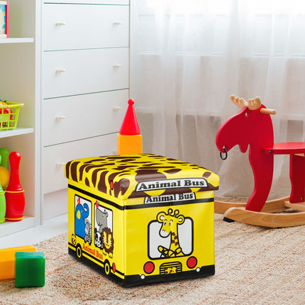 Collapsible toy box with storage space