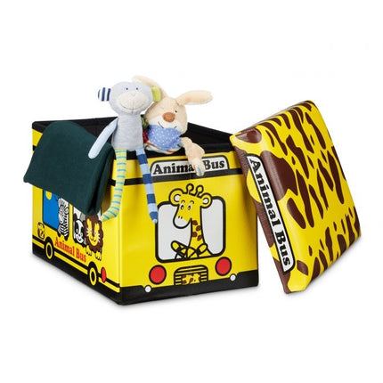 Collapsible toy box with storage space