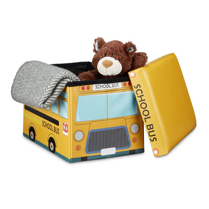 Collapsible toy box with storage space