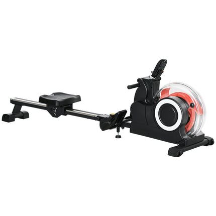 Collapsible water rowing machine, LCD screen and wheels